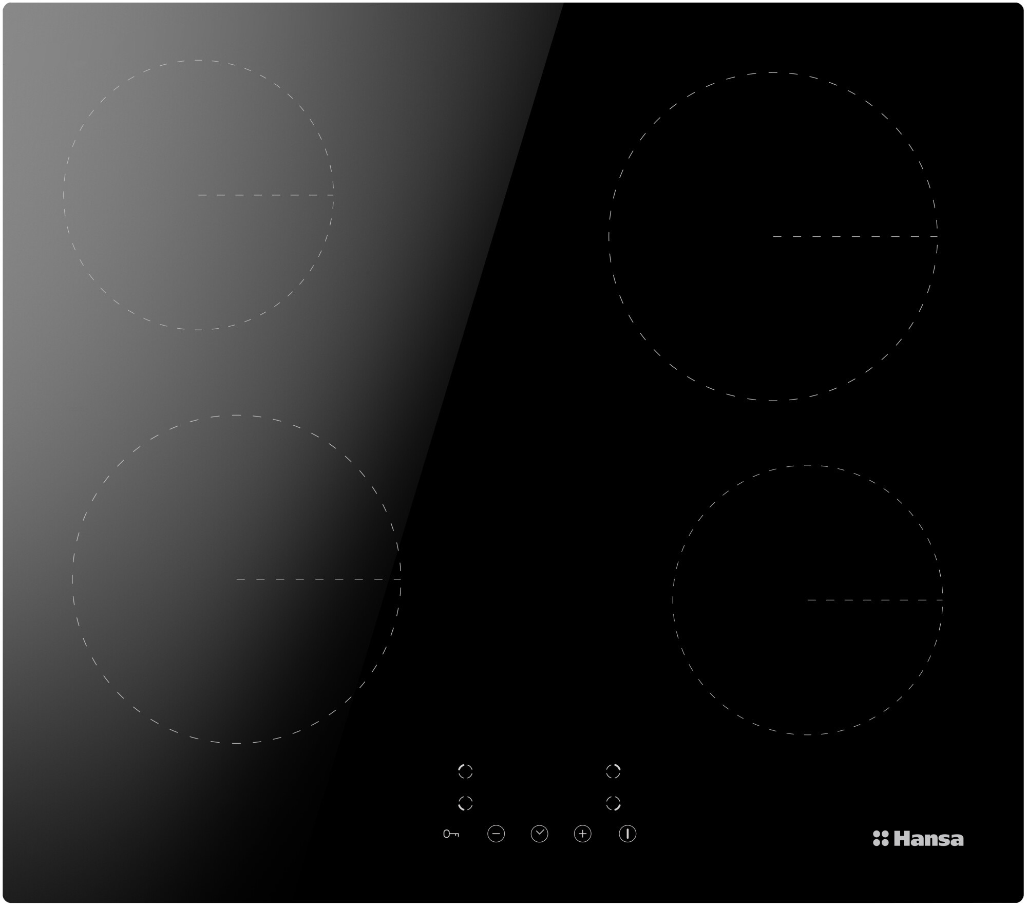 Изображение товара Электрическая варочная панель HANSA BHC633009 4 конфорки черный стеклокерамический дизайн