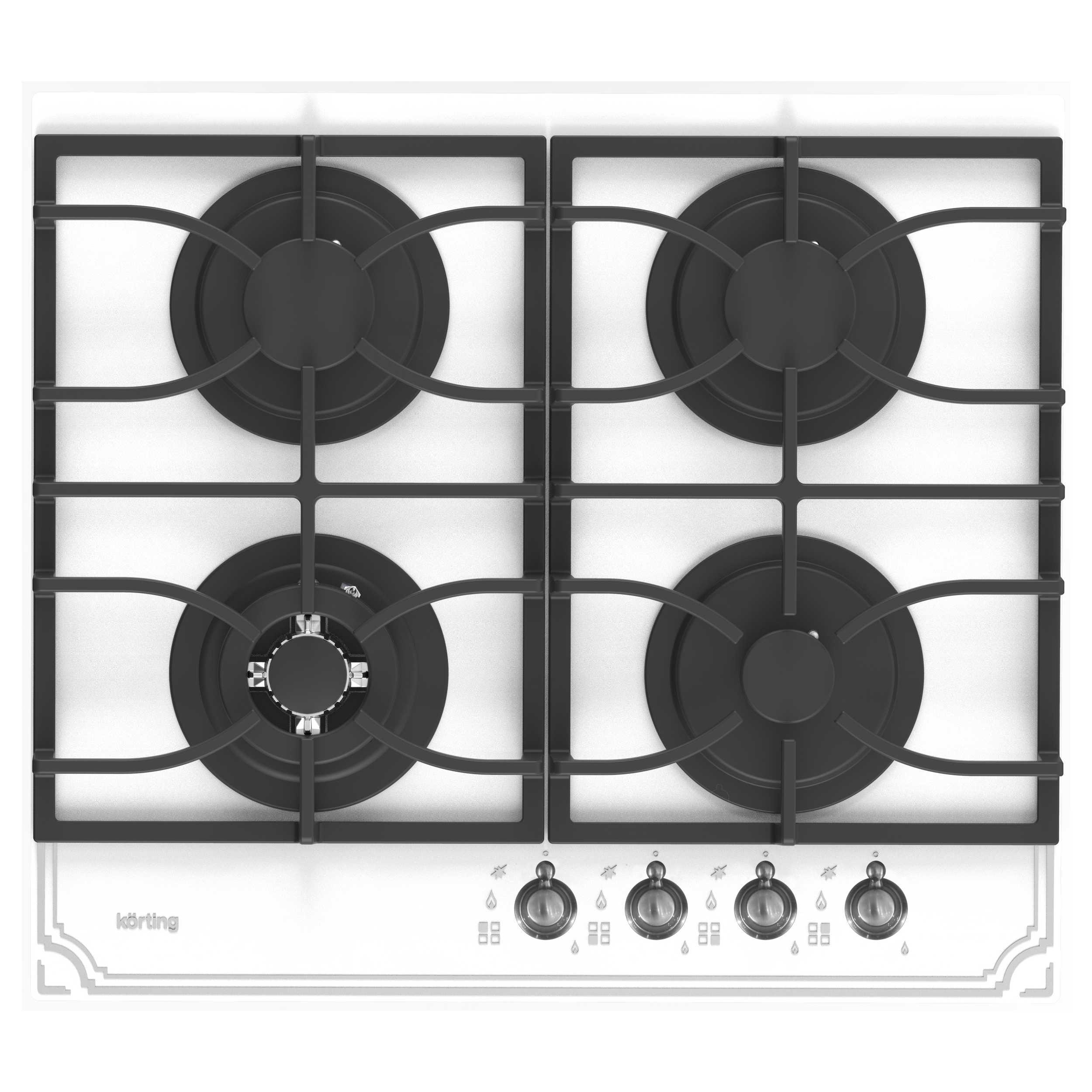 Изображение товара Газовая варочная панель Korting HGG 6911 CTRW 59 см 4 конфорки цвет белый