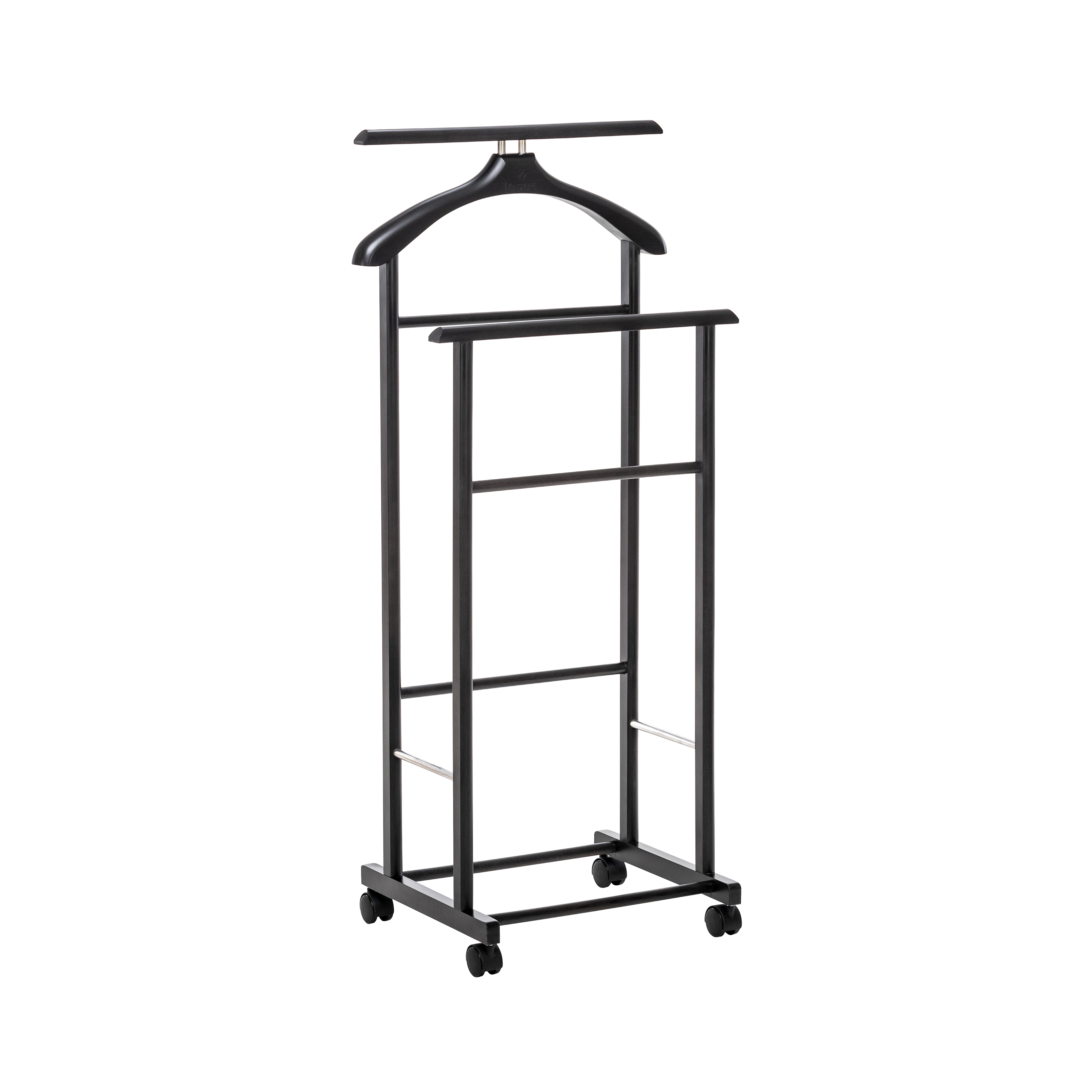 Изображение товара Напольная вешалка Leset 5551-2195 из массива бука с колесами и алюминиевыми элементами, черная