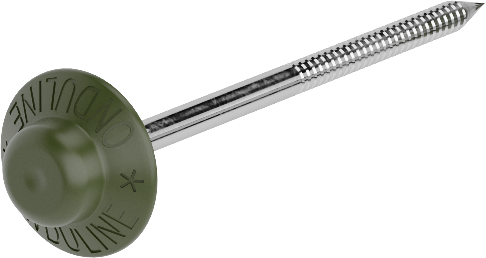 Гвозди кровельные ершёные для Ондулина цвет зеленый 0.5 кг (100 шт.)