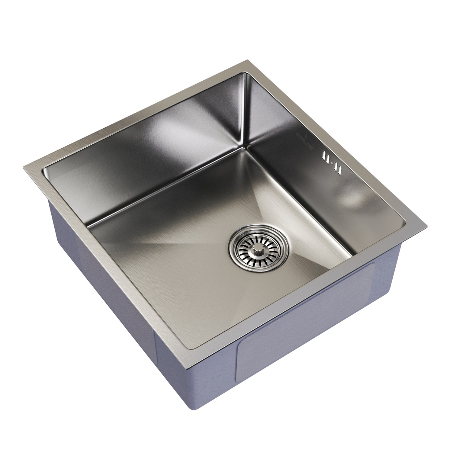 Изображение товара Врезная мойка Mixline Pro 42x45x20 см нержавеющая сталь сатин
