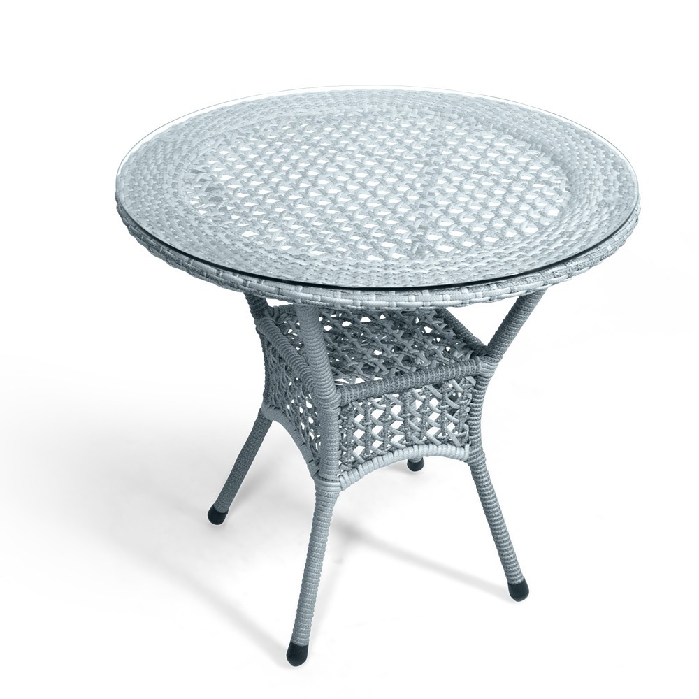 Изображение товара Нераздвижной садовый стол Aiko DECO 80 см круглый из стали с закалённым стеклом