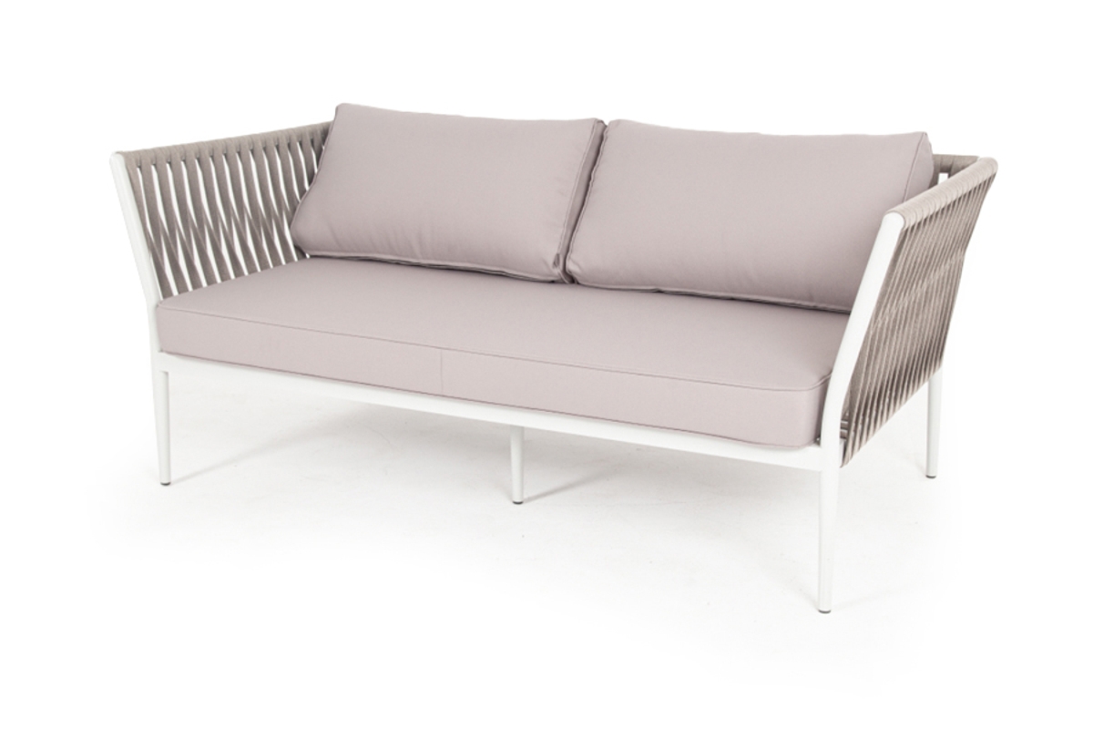 Изображение товара Диван садовый 4SIS Касабланка 160x80см с подушками, алюминий, бежевый