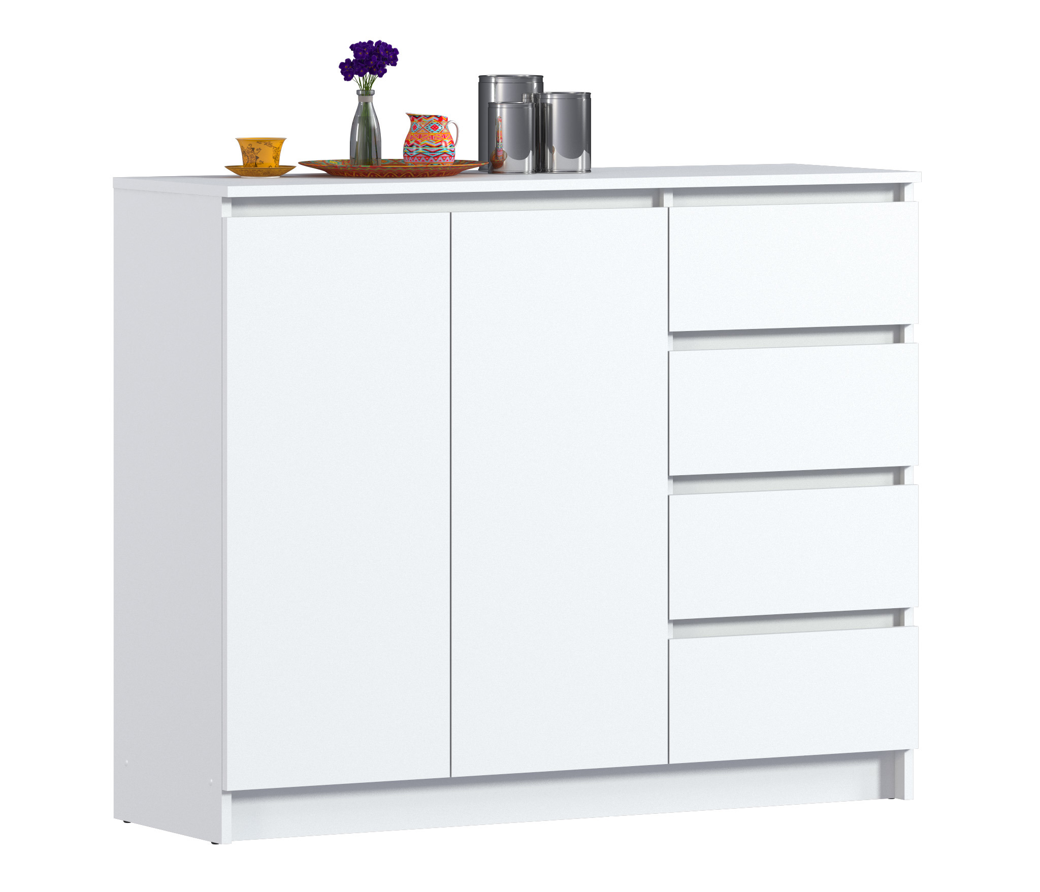 Изображение товара Комод Столплит Леон сб-3291 4 ящика белый современный компактный