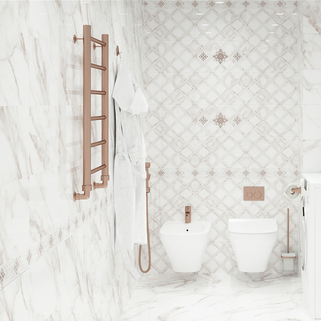 Изображение товара Плитка напольная Calacatta Gold 40x40 см 1.6 м² цвет белый