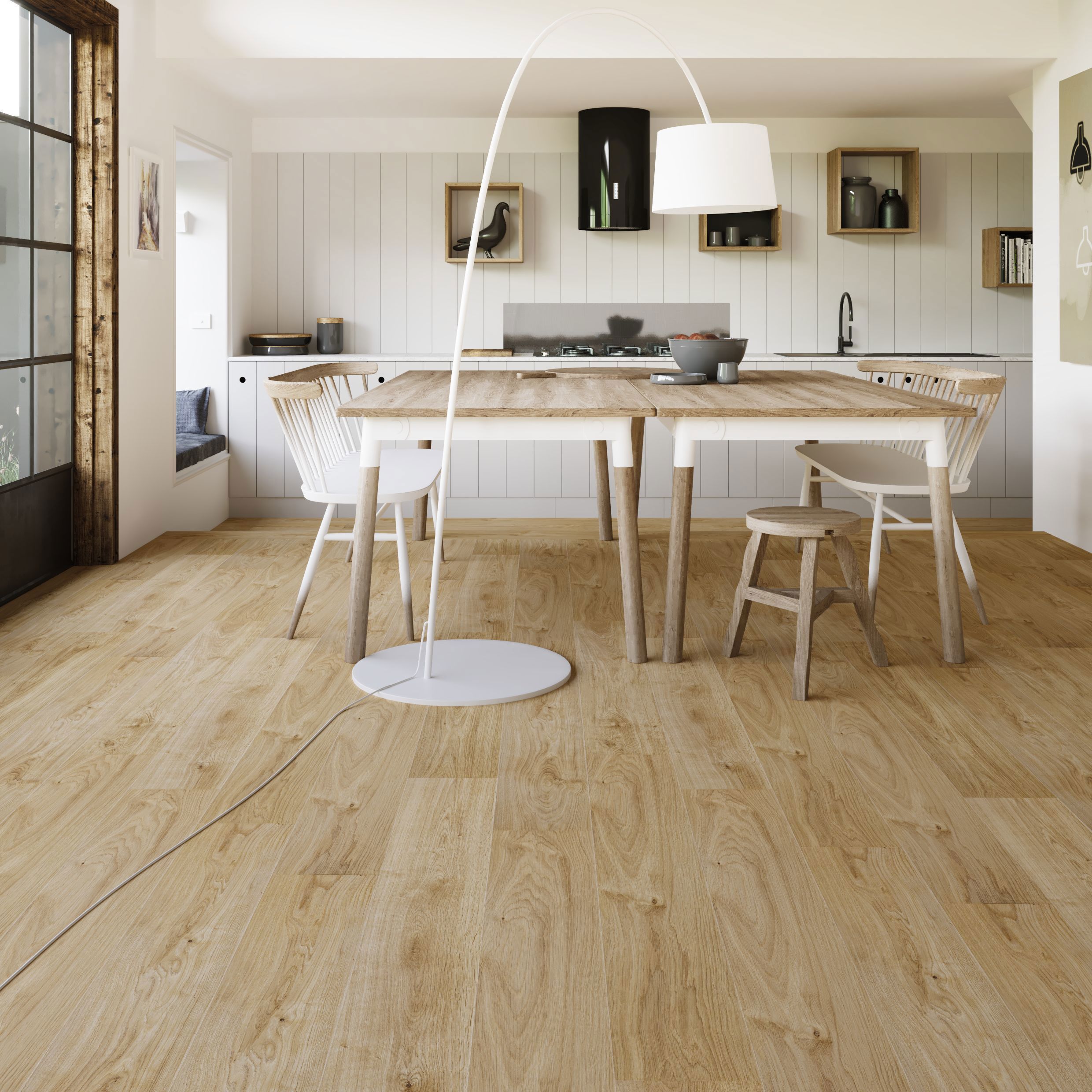 Изображение товара Ламинат Дуб Эри водостойкий 72 часа 33 класс 8 мм с фаской, цвет светло-коричневый