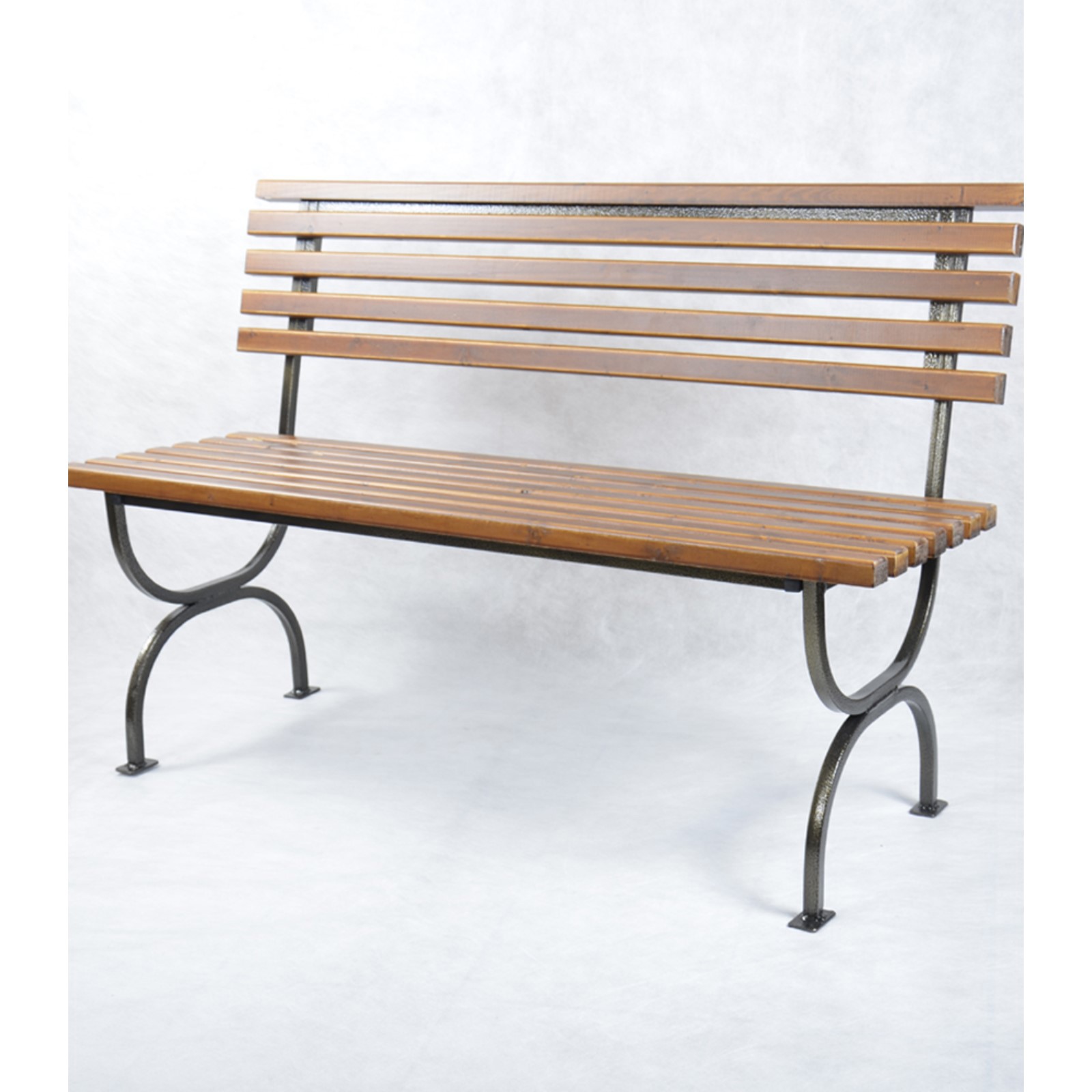 Изображение товара Садовая скамья Simaland 130x80x55 см из металла коричневая прочная