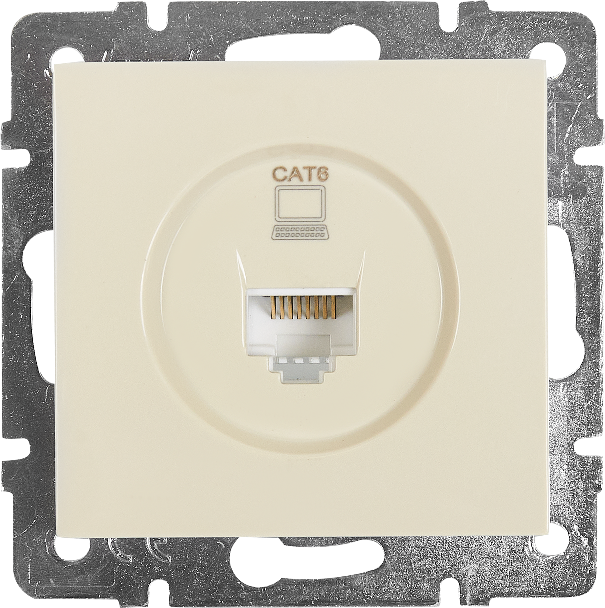 Изображение товара Розетка компьютерная встраиваемая Lezard Vesna cat 6 цвет кремовый