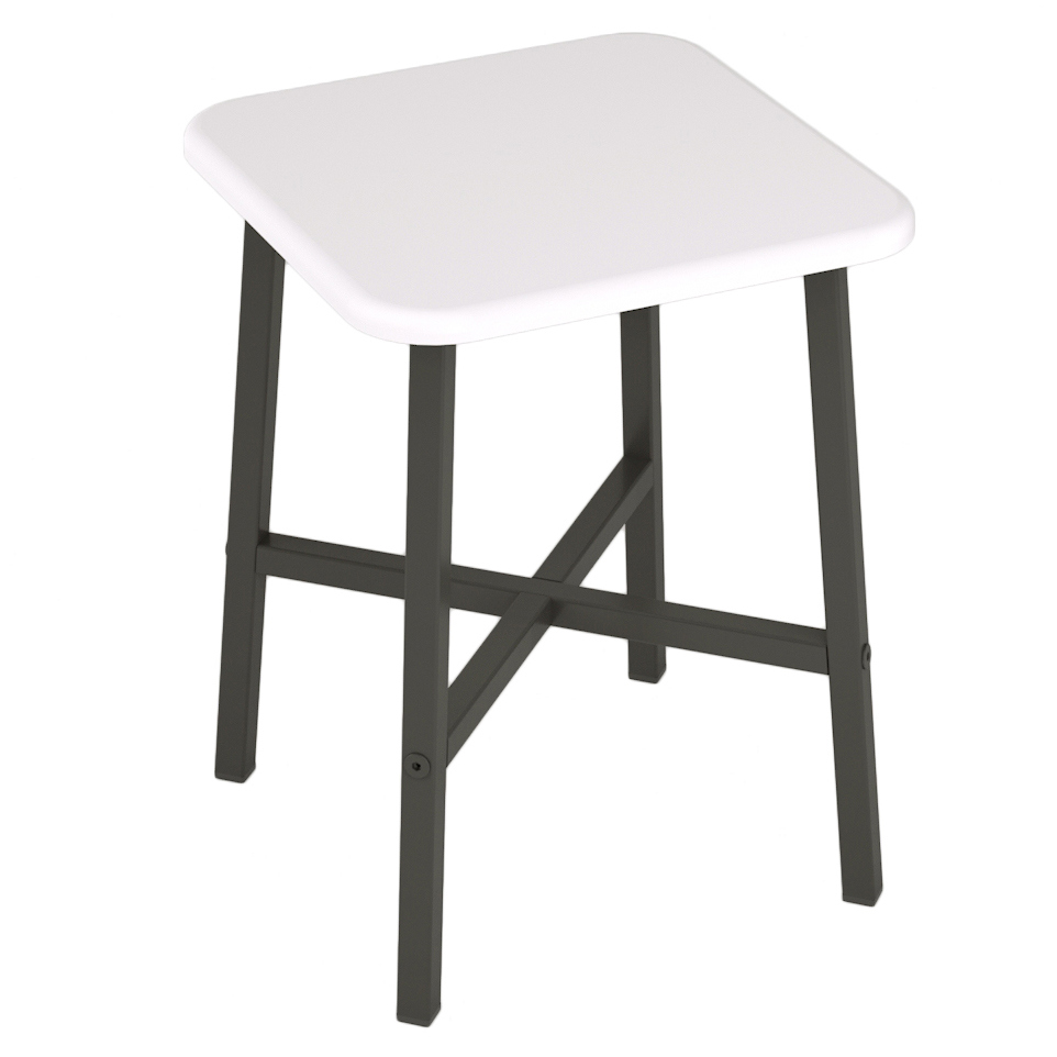 Изображение товара Табурет садовый Мебелик Кросс 33x33x44 см металл белый стиль лофт