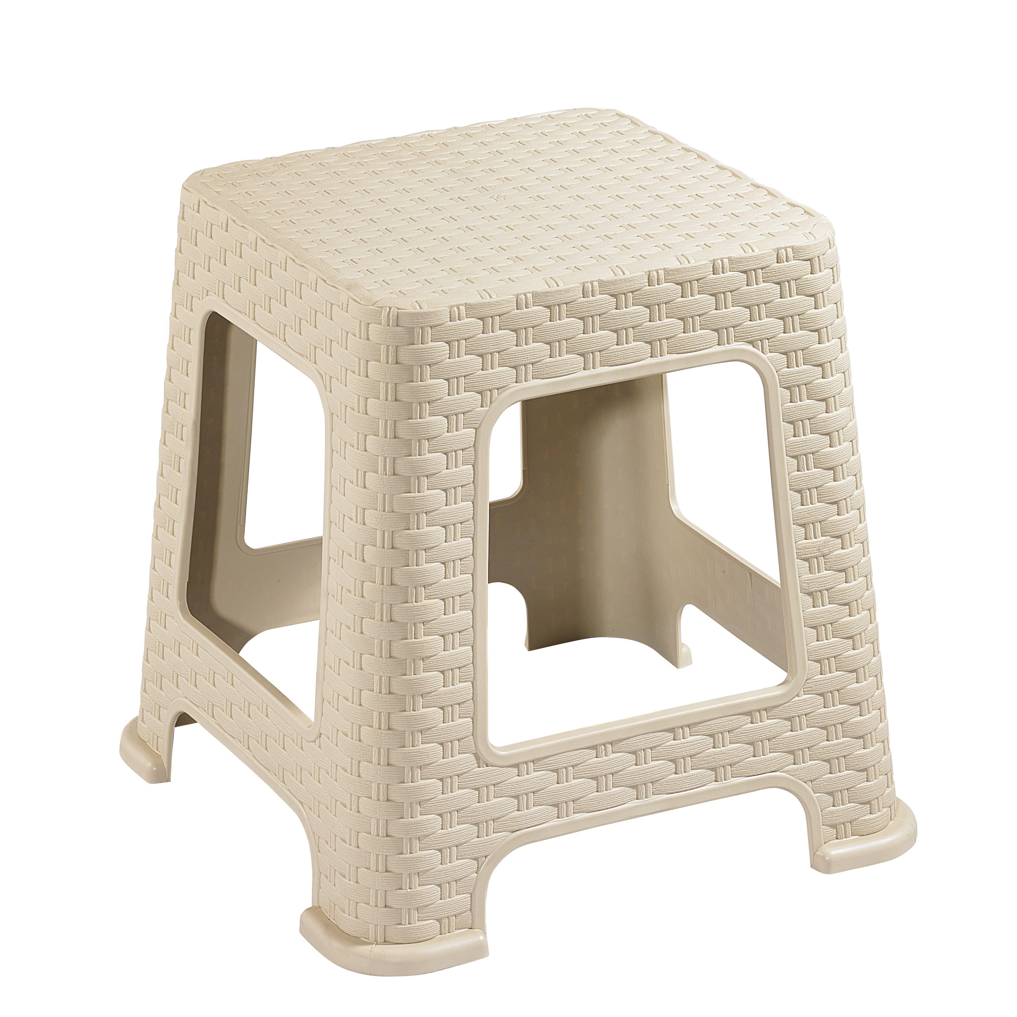 Изображение товара Пластиковый табурет садовый Violet Ротанг 33.5 см бежевый