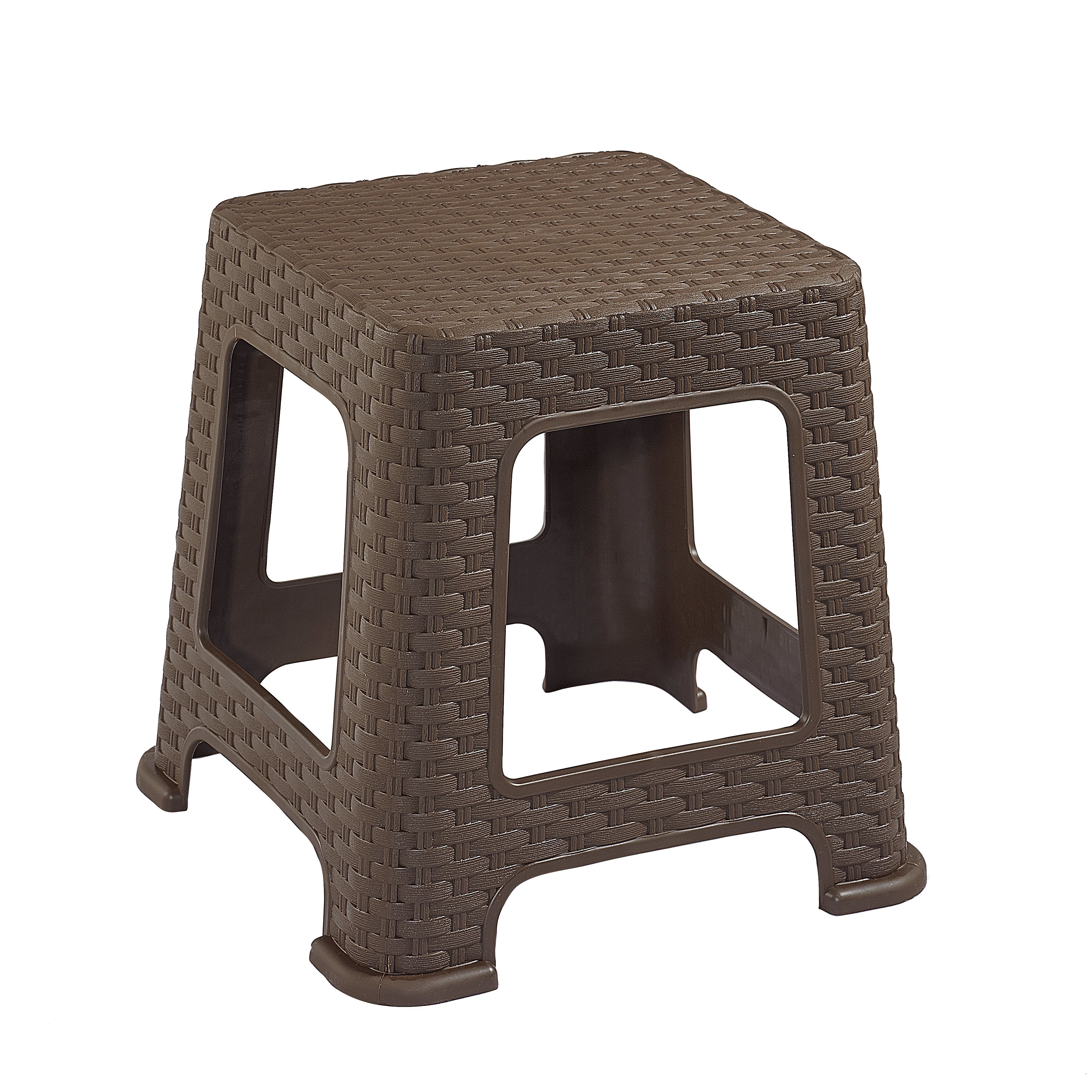 Изображение товара Пластиковый садовый табурет Violet Ротанг 33.5 см 4 шт коричневый