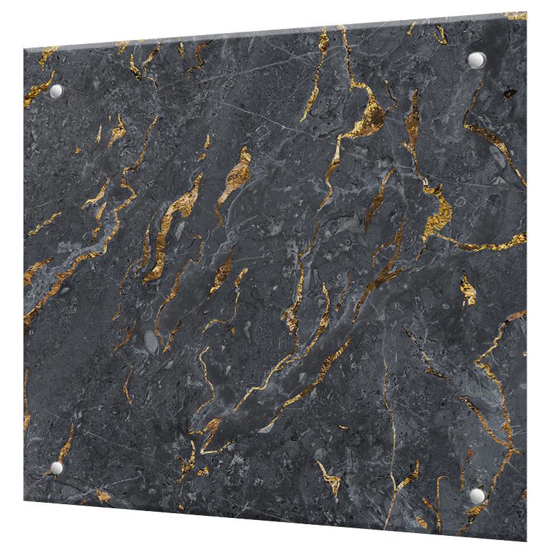 Изображение товара Защитный экран Borntoprint мрамор черный 60x60x0.4 см закаленное стекло цвет прозрачный