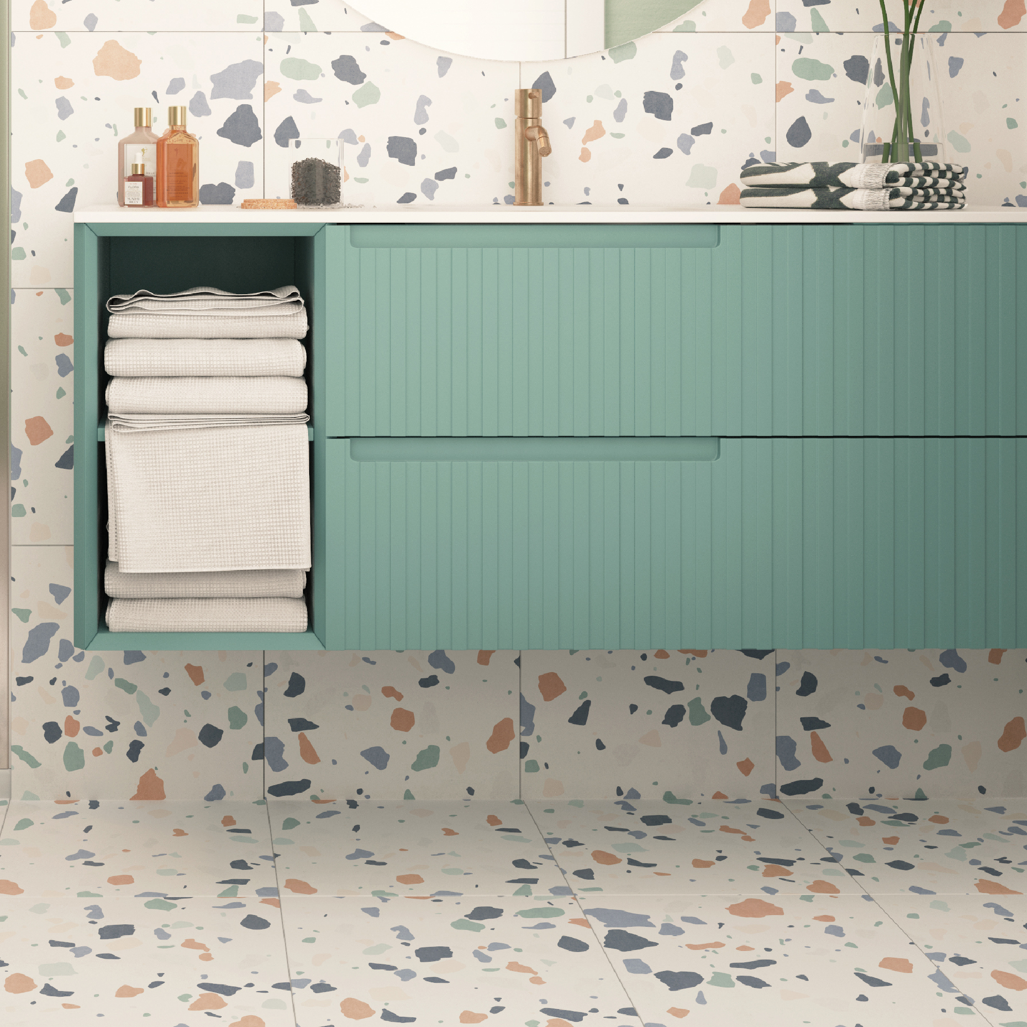 Изображение товара Керамогранит Шахтинская Плитка Гермес 40x40 см матовый белый терраццо