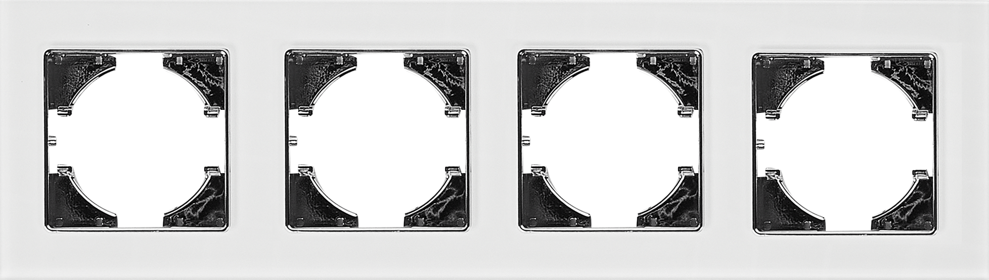 Рамка для розеток и выключателей Gusi Electric Ugra 4 поста цвет белый