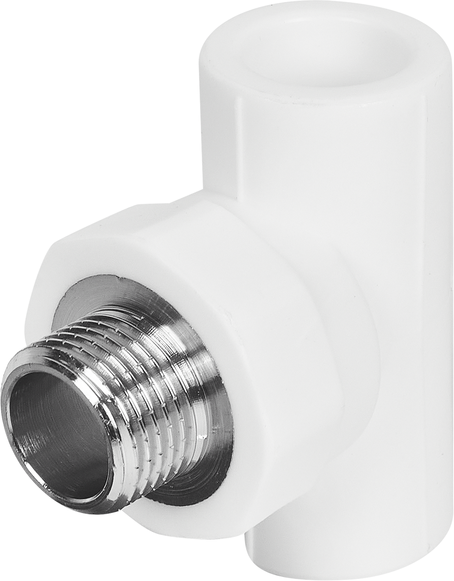 Изображение товара Тройник комбинированный Valtec 20x1/2"x20 мм для водопровода белый