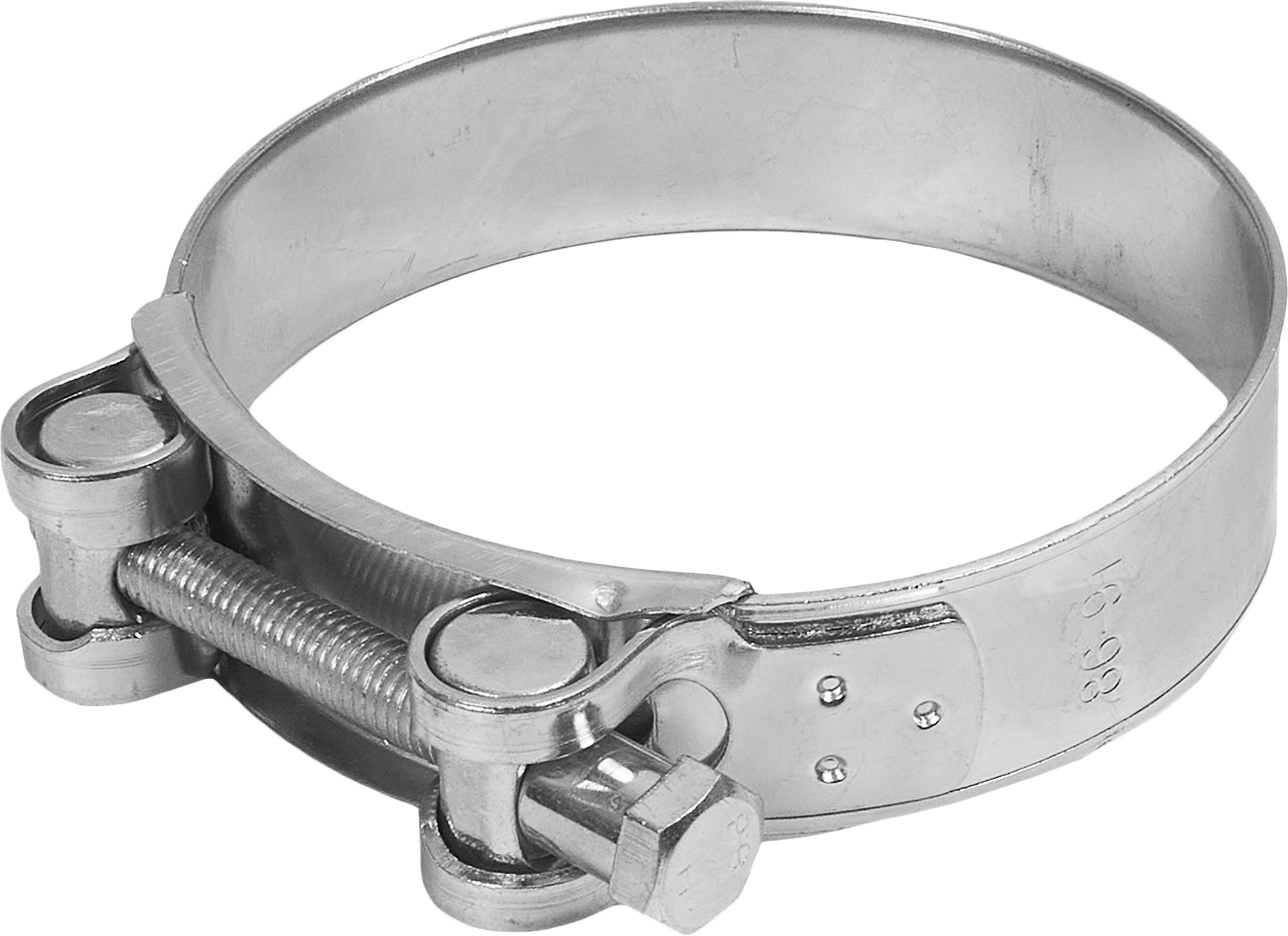 Изображение товара Хомут силовой оцинкованный 86-91 мм для труб ПВХ и резины - комплект 2 шт.