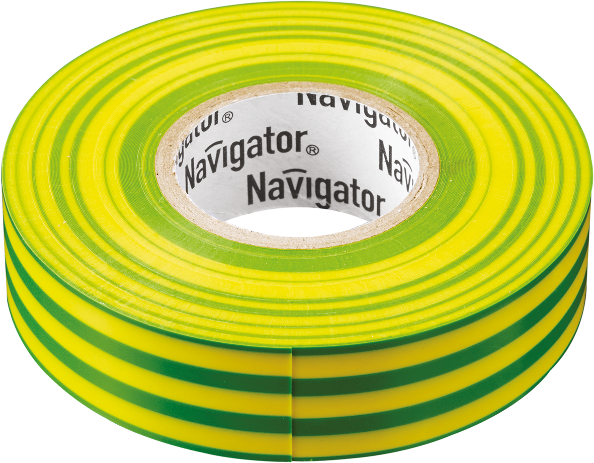 Изображение товара Navigator NIT-A19-20 YG Изоляционная ПВХ лента 19х20 м жёлто зелёная