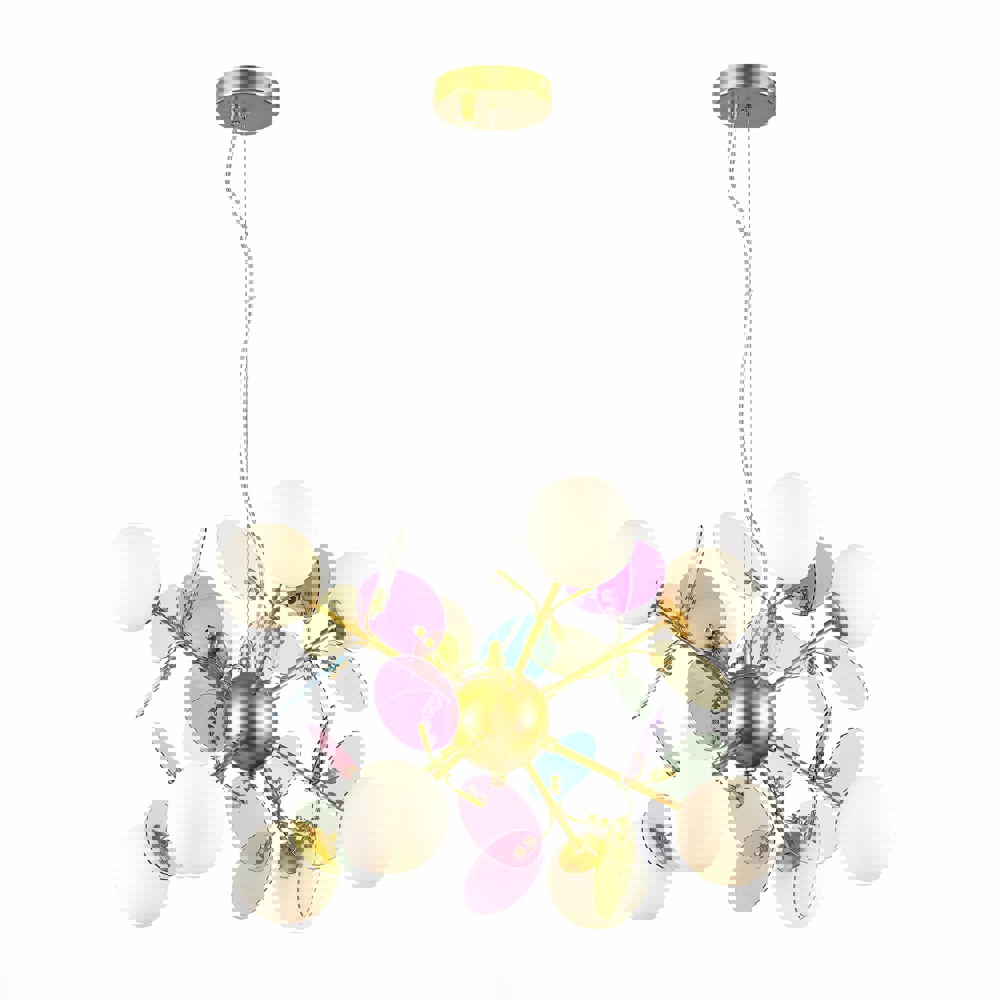 Изображение товара Подвесная светодиодная люстра Evoluce Vola 14 м² золото 8 плафонов G9