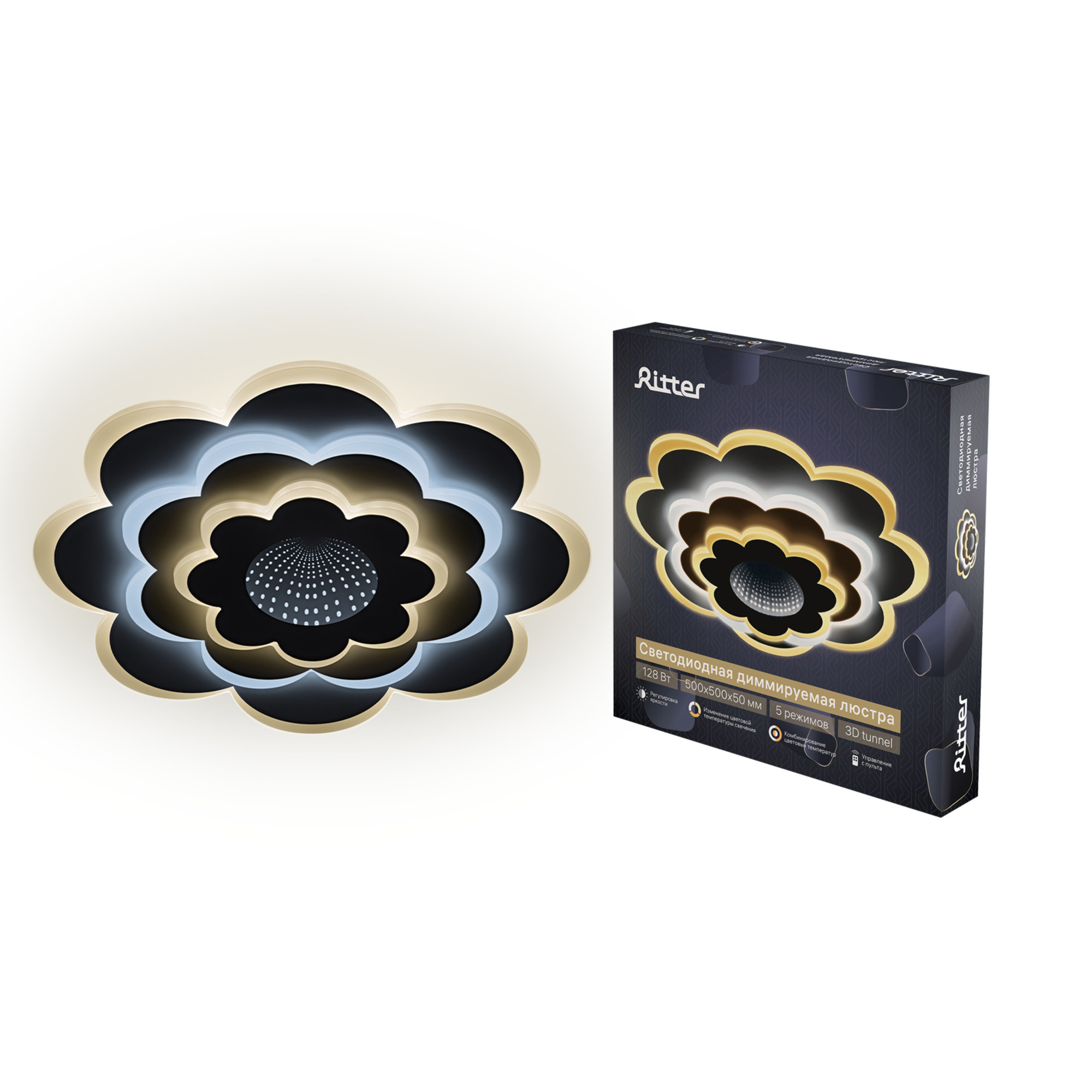 Изображение товара Люстра потолочная светодиодная RITTER KLEVIS 52021 4 с пультом и регулировкой яркости