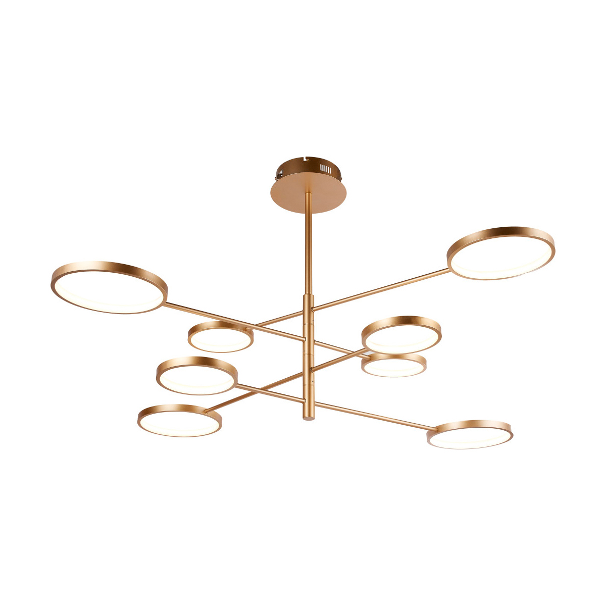 Изображение товара Люстра потолочная светодиодная MYFAR MR1221-8CL Eva 12 м² теплый белый свет цвет золото