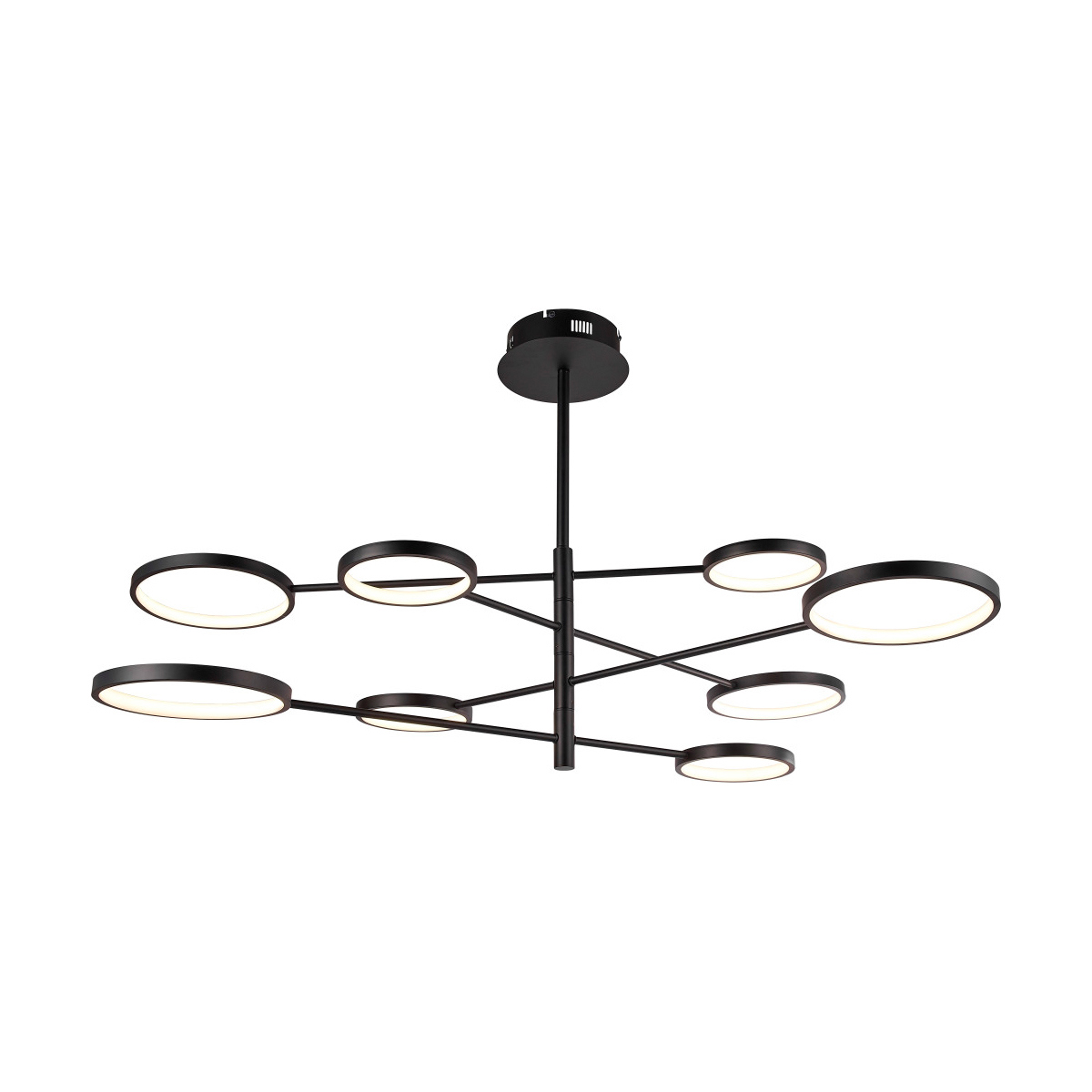 Изображение товара Люстра потолочная светодиодная MYFAR MR1220-8CL Eva 12 м² теплый белый свет цвет черный