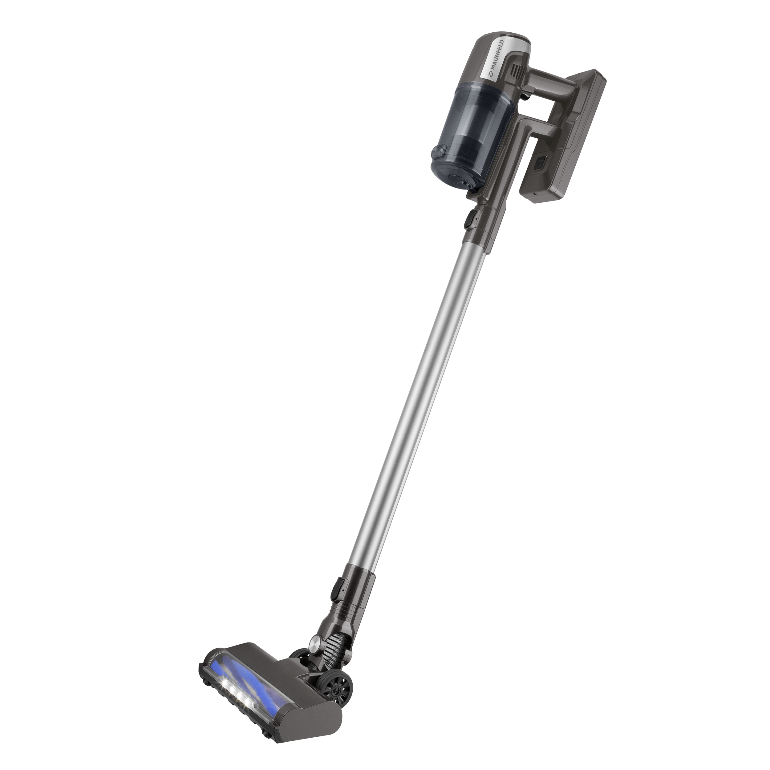 Изображение товара Вертикальный беспроводной пылесос MAUNFELD MF-2033GR с HEPA фильтром и аккумулятором