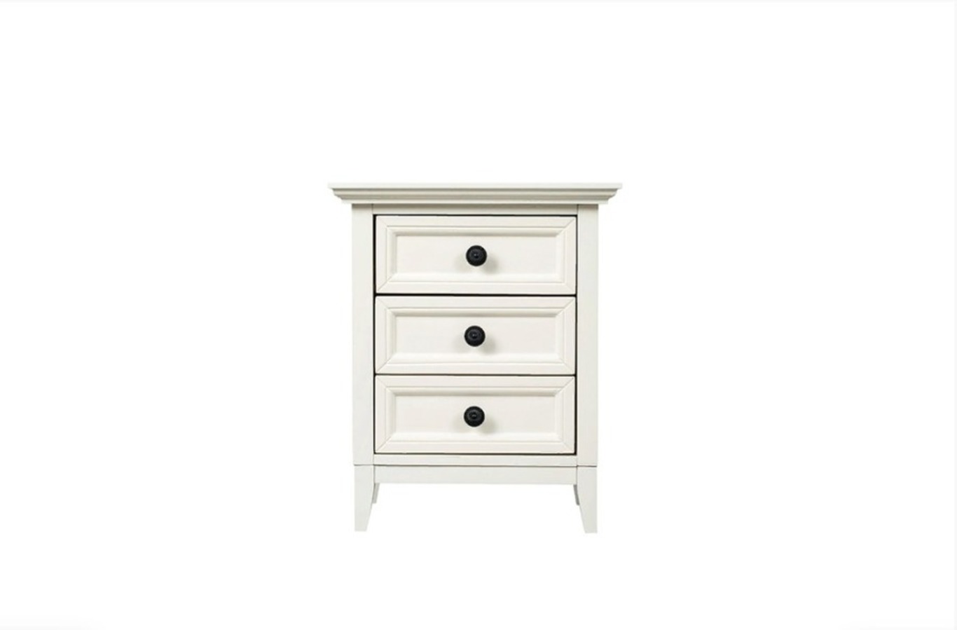 Изображение товара Тумба прикроватная Фурнитурни 49x59x40 см 3 ящика массив дерева цвет белый