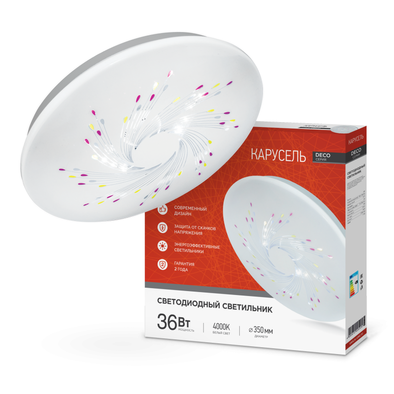 Изображение товара Люстра потолочная светодиодная IN HOME серии DECO 36 Вт белый цвет