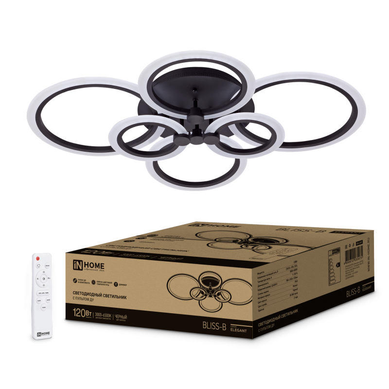 Изображение товара Люстра потолочная светодиодная IN HOME с изменением оттенков белого 150Вт новый дизайн