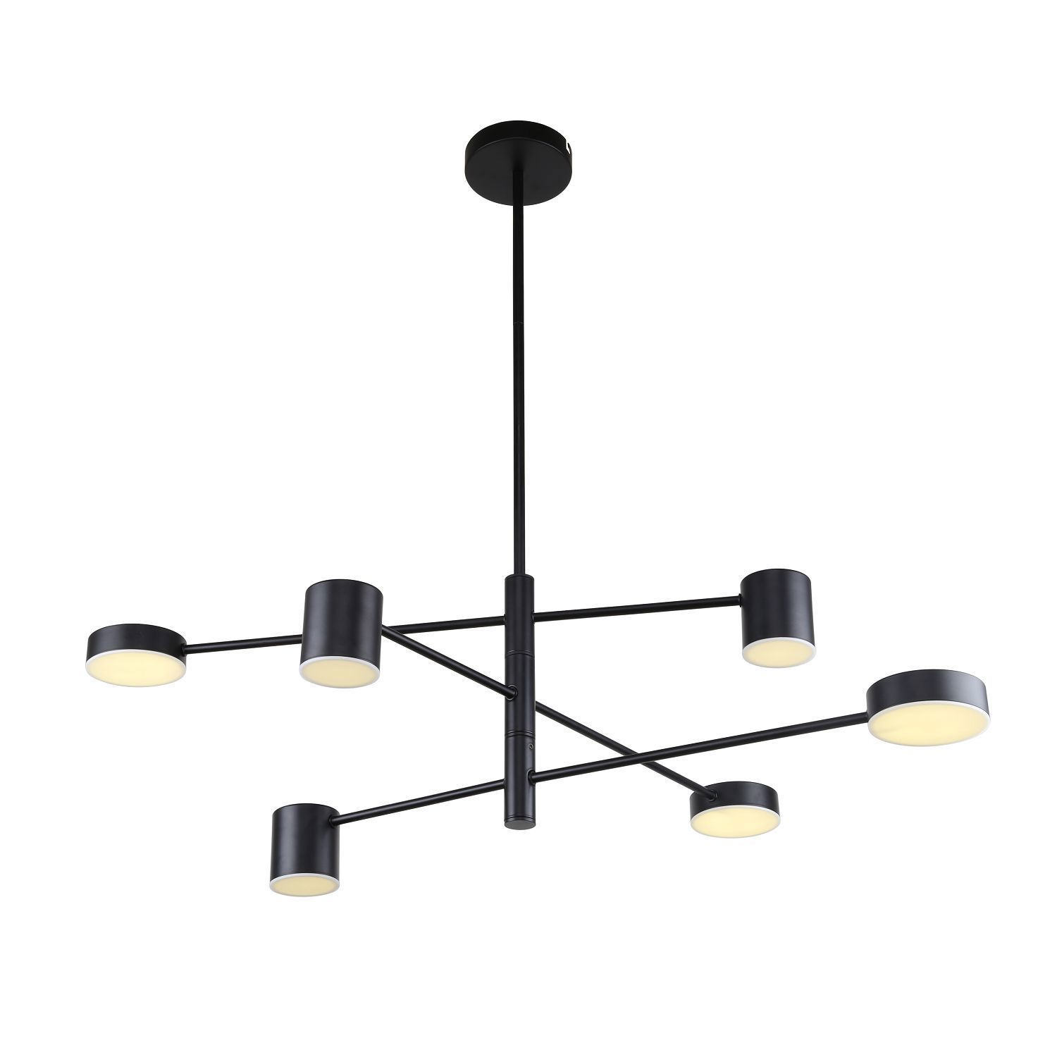 Изображение товара Люстра на штанге Favourite 3094-6p 6 плафонов современная черная с белыми рассеивателями