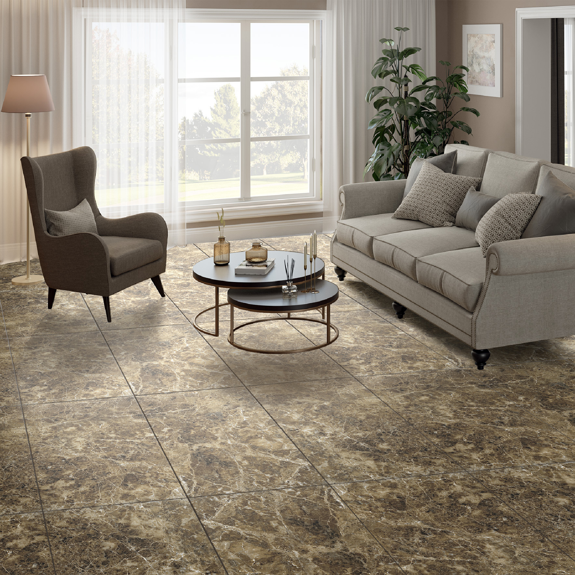 Изображение товара Керамогранит Axima Alicante 120x60 см коричневый для пола и стен