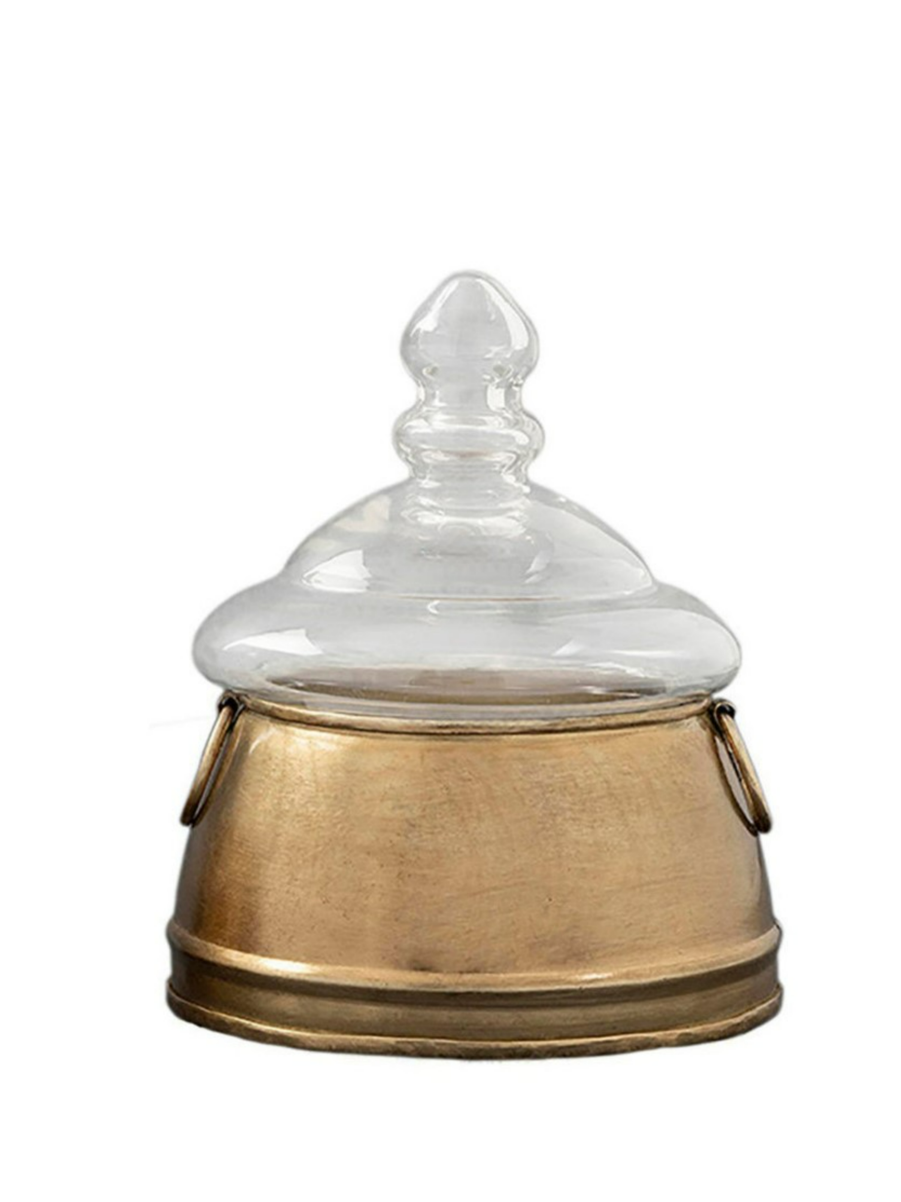 Изображение товара Металлическая шкатулка со стеклянной крышкой ручная работа