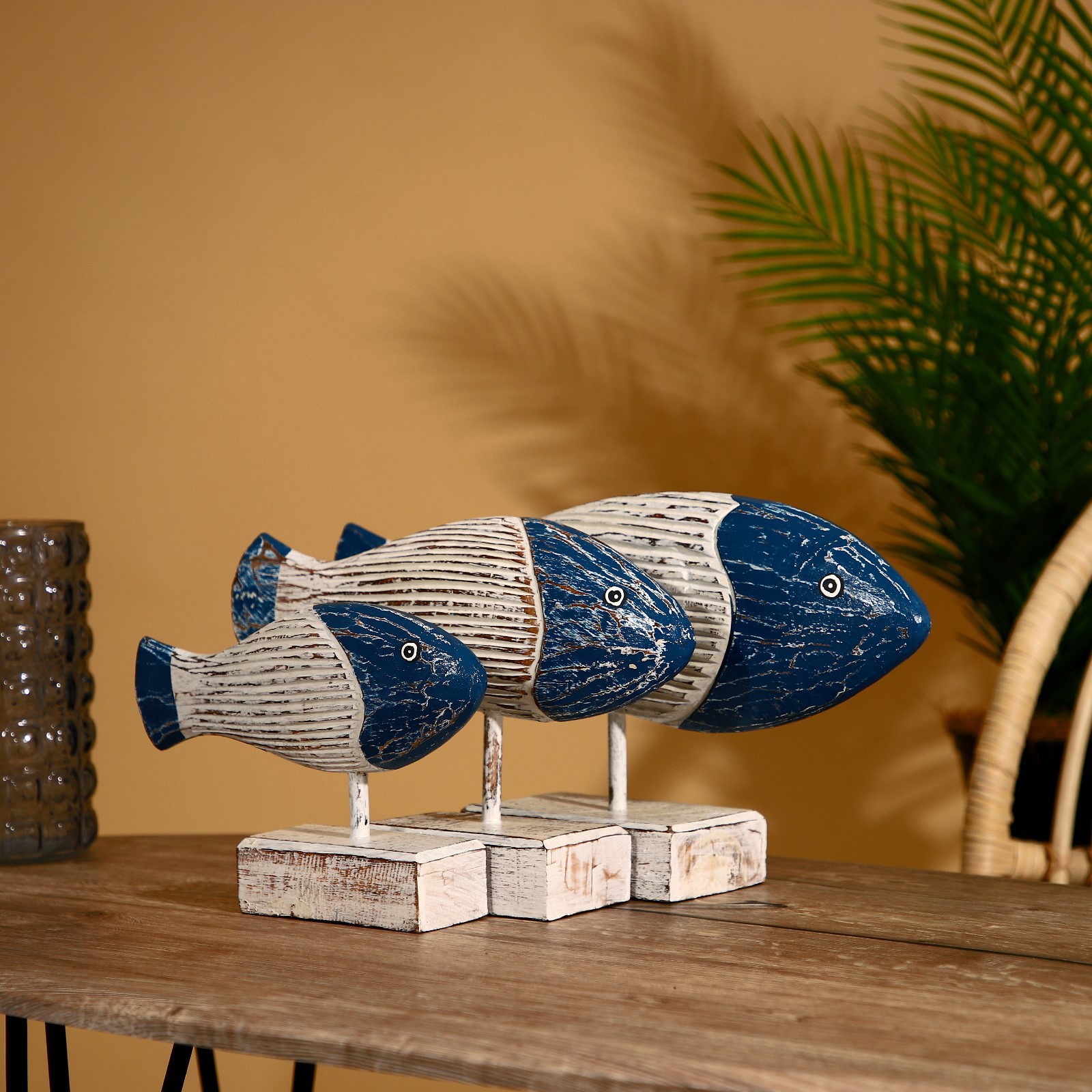 Изображение товара Сувенир интерьерный "Рыбки" албезия (набор 3 шт) 1 мод.