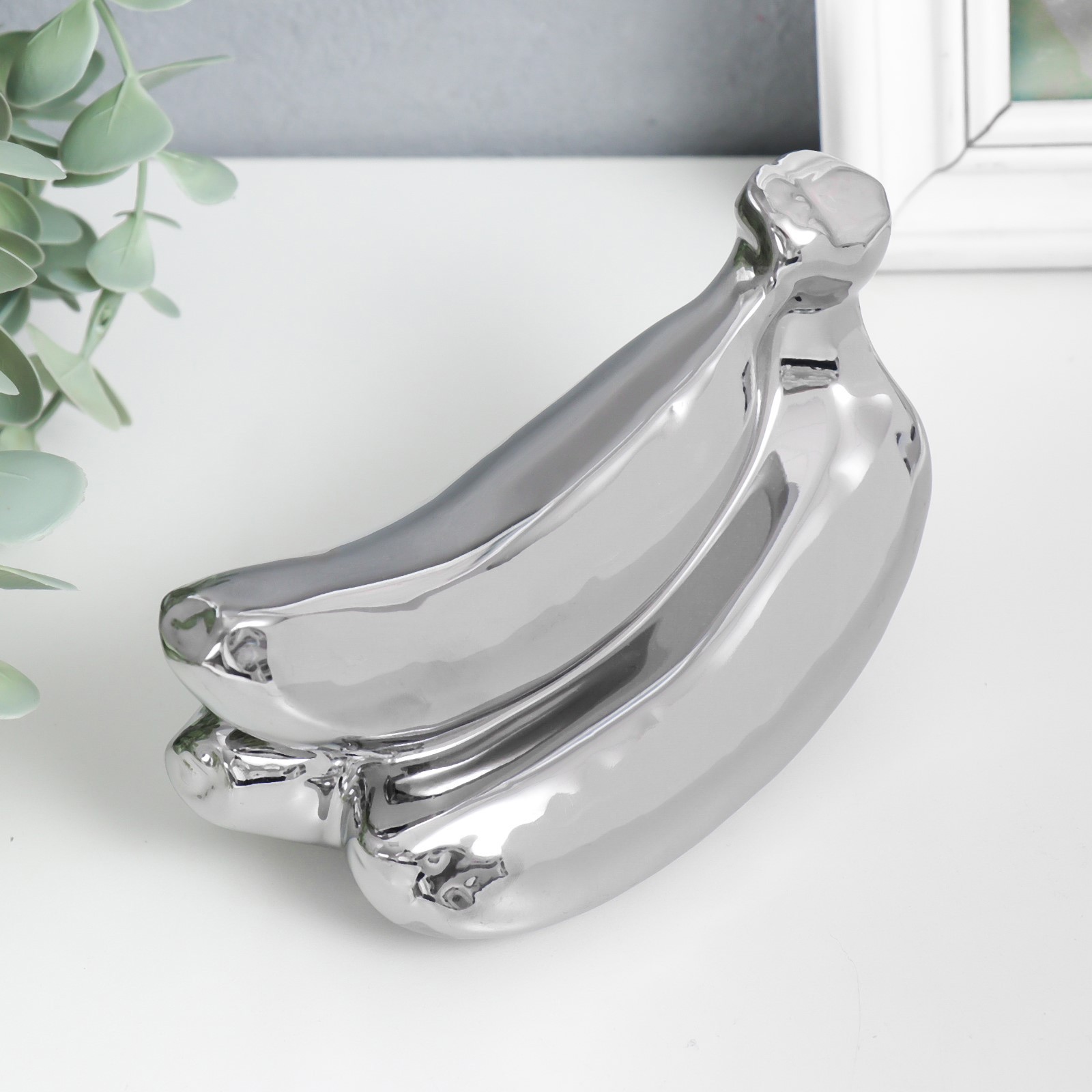 Изображение товара Сувенир интерьерный "Связка бананов" серебро 9x17x7.5 см