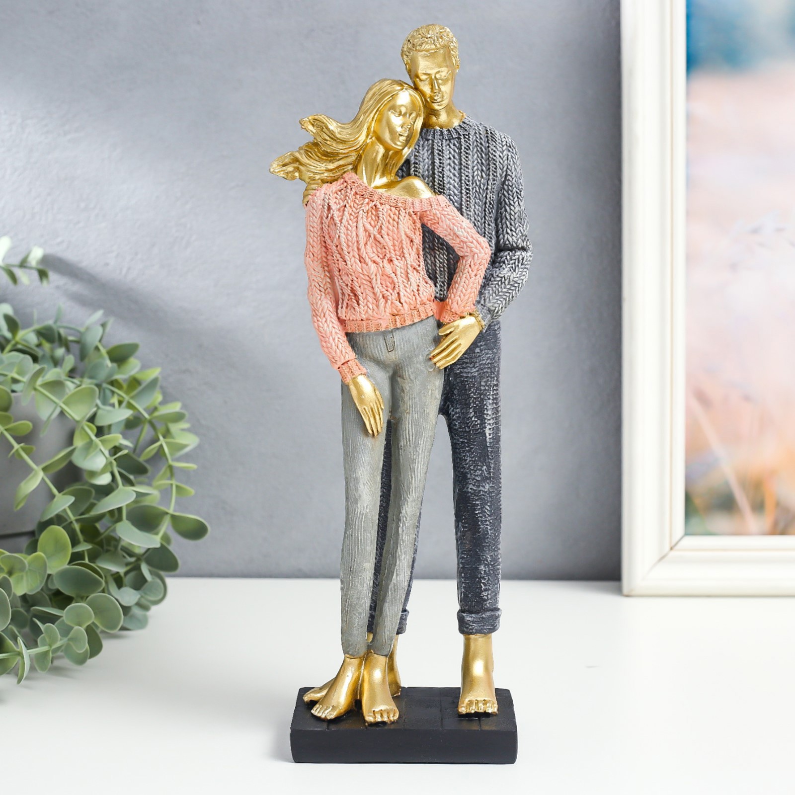 Изображение товара Сувенир интерьерный "Влюблённая парочка, в свитерах" 10.5x6.3x30 см