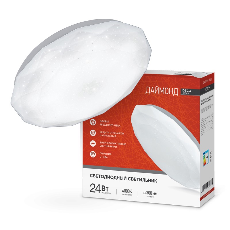 Изображение товара Светильник ЖКХ светодиодный IN HOME 4690612033679 24 Вт IP40 цвет белый, накладной