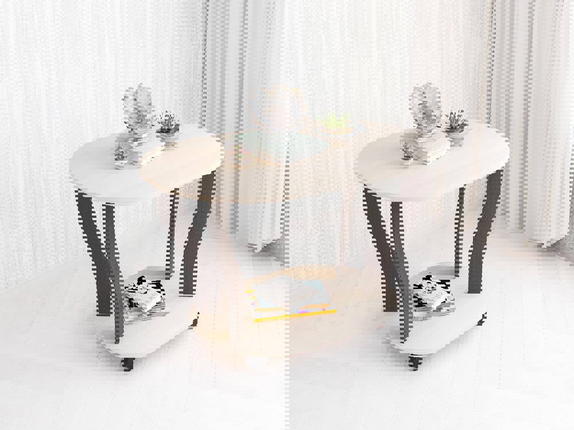 Изображение товара Журнальный стол Тэкс Консул-3, овальный, бежевый, 90 см, Россия