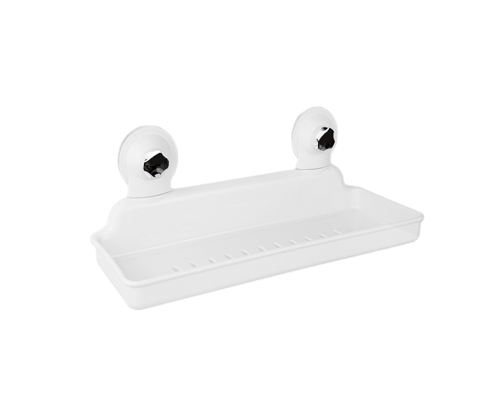 Изображение товара Полка для ванной Fest Easy Solution пластиковая белая хром 29.5x11 см
