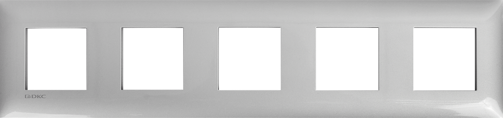 Изображение товара Рамка для розеток и выключателей DKC Avanti 5 постов цвет закаленная сталь