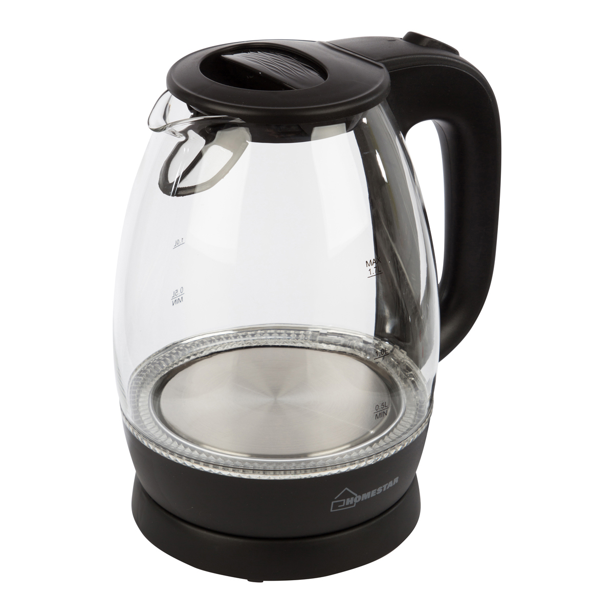 Изображение товара Электрический чайник Homestar Hs-1012 1.7 л стекло цвет черный Изображение товара Электрический чайник Homestar Hs-1012 1.7 л стекло цвет черный