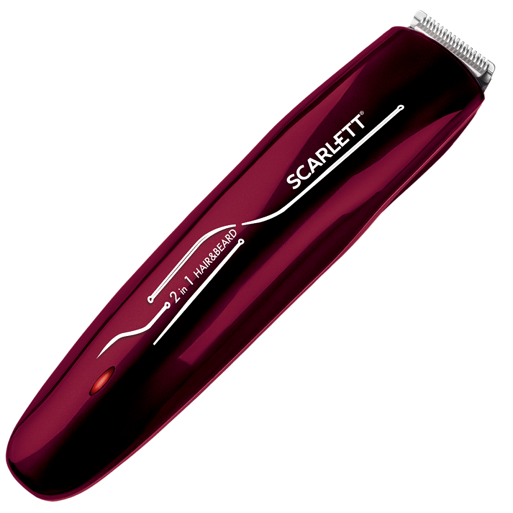 Изображение товара Машинка для стрижки волос Scarlett SC-HC63C65, бордовый компактный триммер