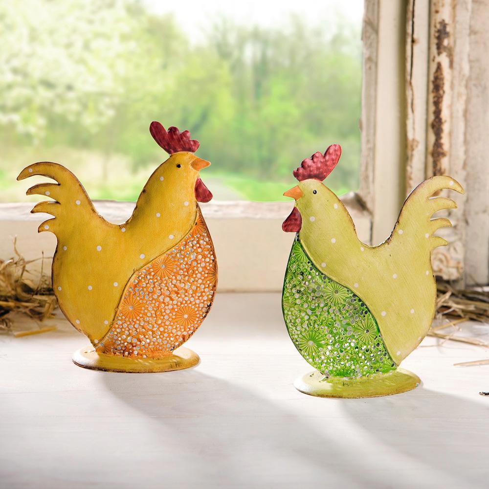 Изображение товара Декоративные петушки Frank, 2 шт, металл, 14 см