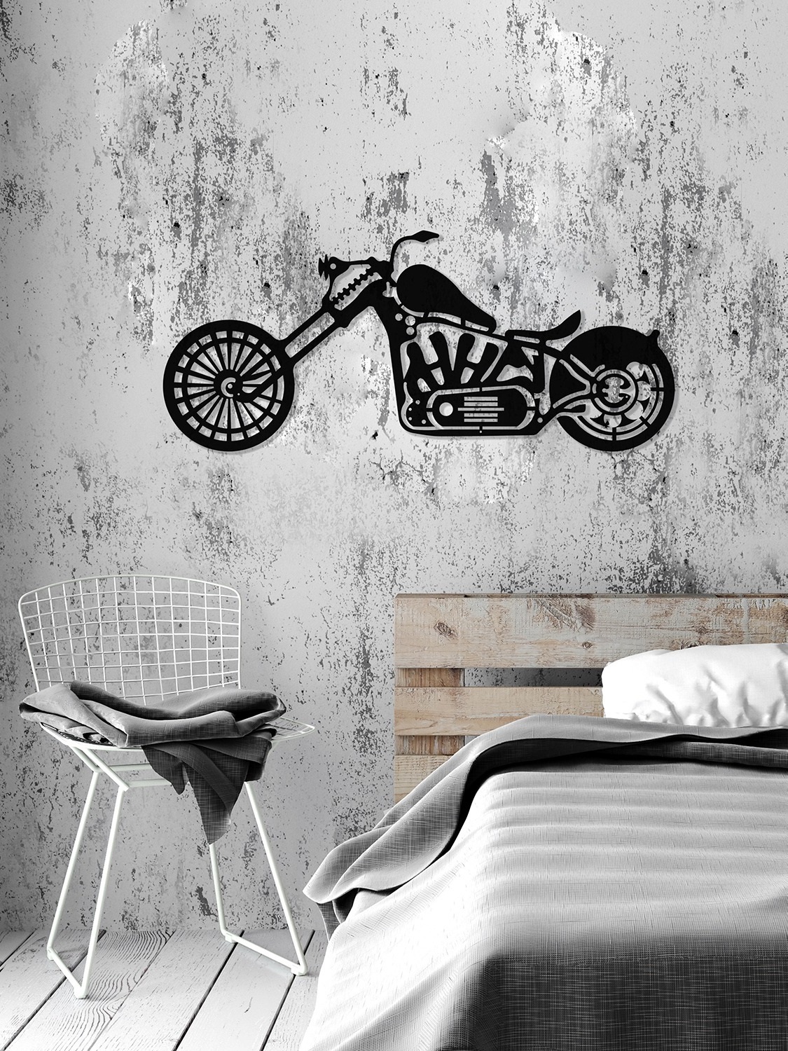 Изображение товара Панно настенное металлическое Buanart "Harley Davidson"32x74 см