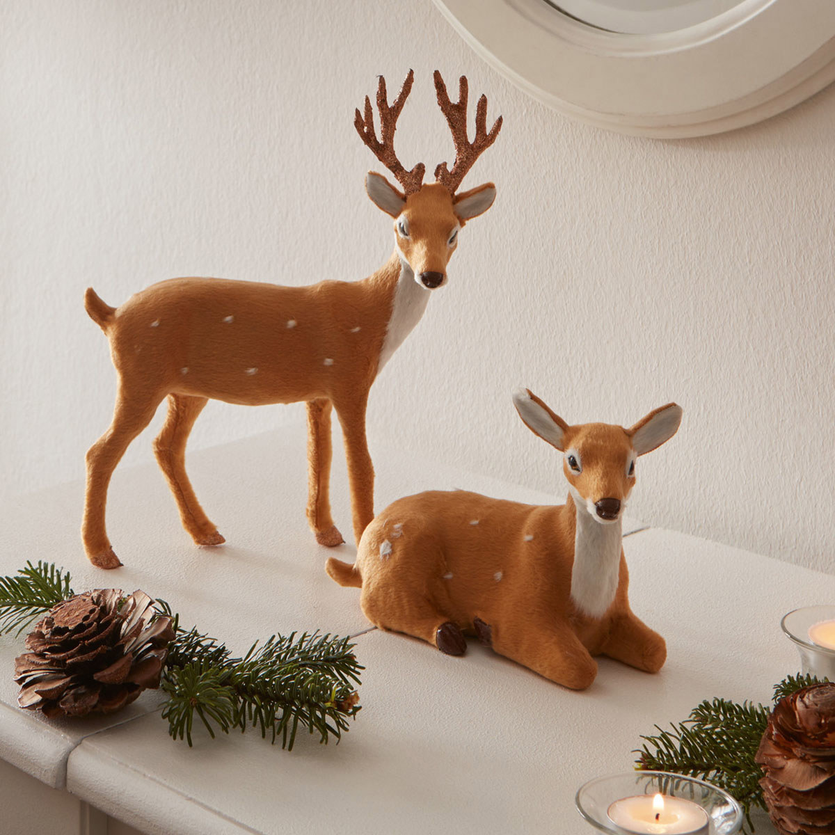 Изображение товара FRANK Пара оленей идиллия - декоративные фигуры 11 и 26 см