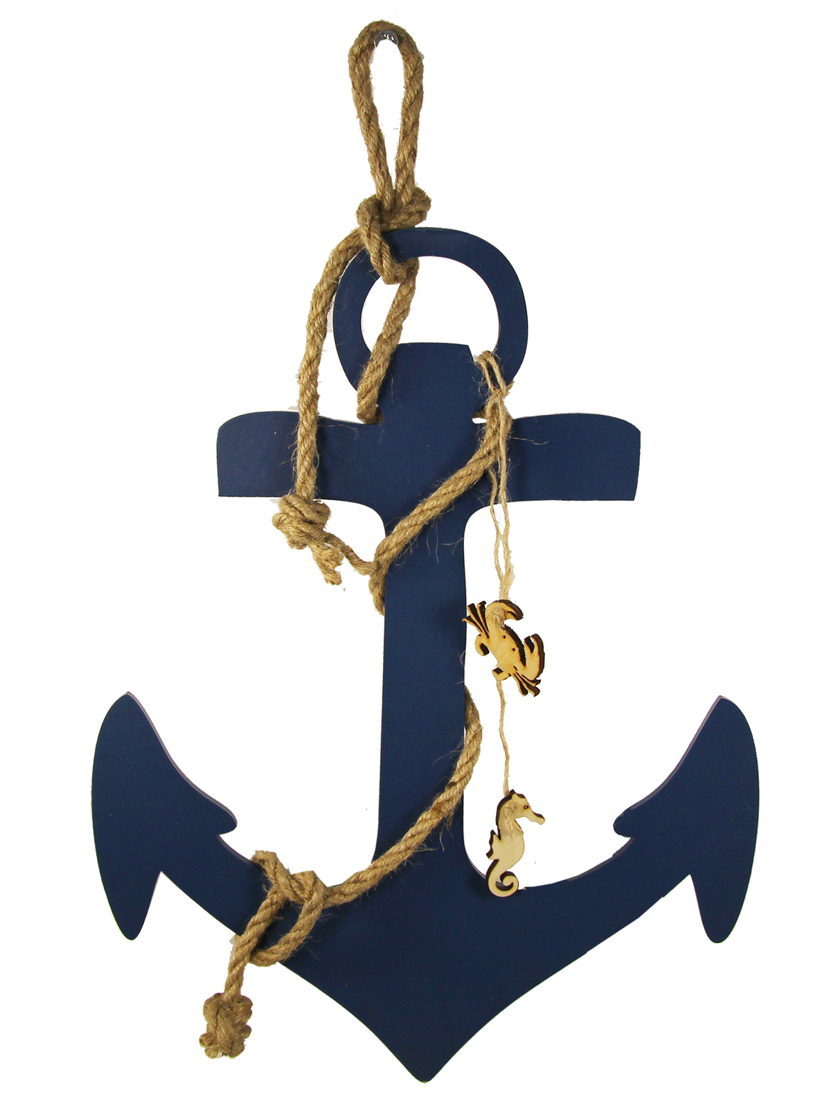 Изображение товара Настенный декор Якорь с канатом, синий — ELENADECOR