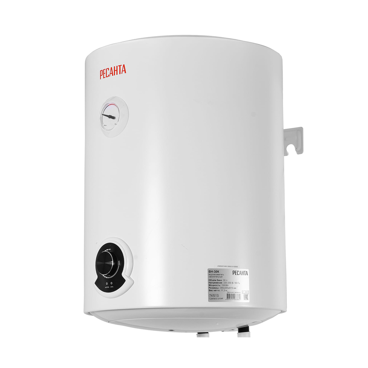 Изображение товара Электрический накопительный водонагреватель Ресанта ВН-30К 30 л вертикальный, механический