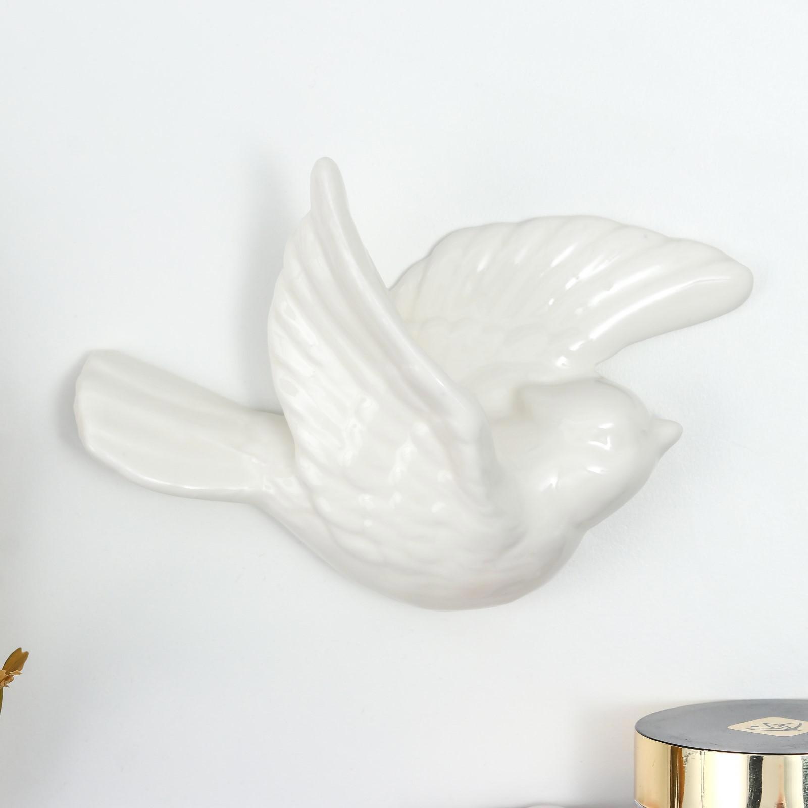 Изображение товара Декор настенный панно "Белая птица" 5x9.5x14.2 см