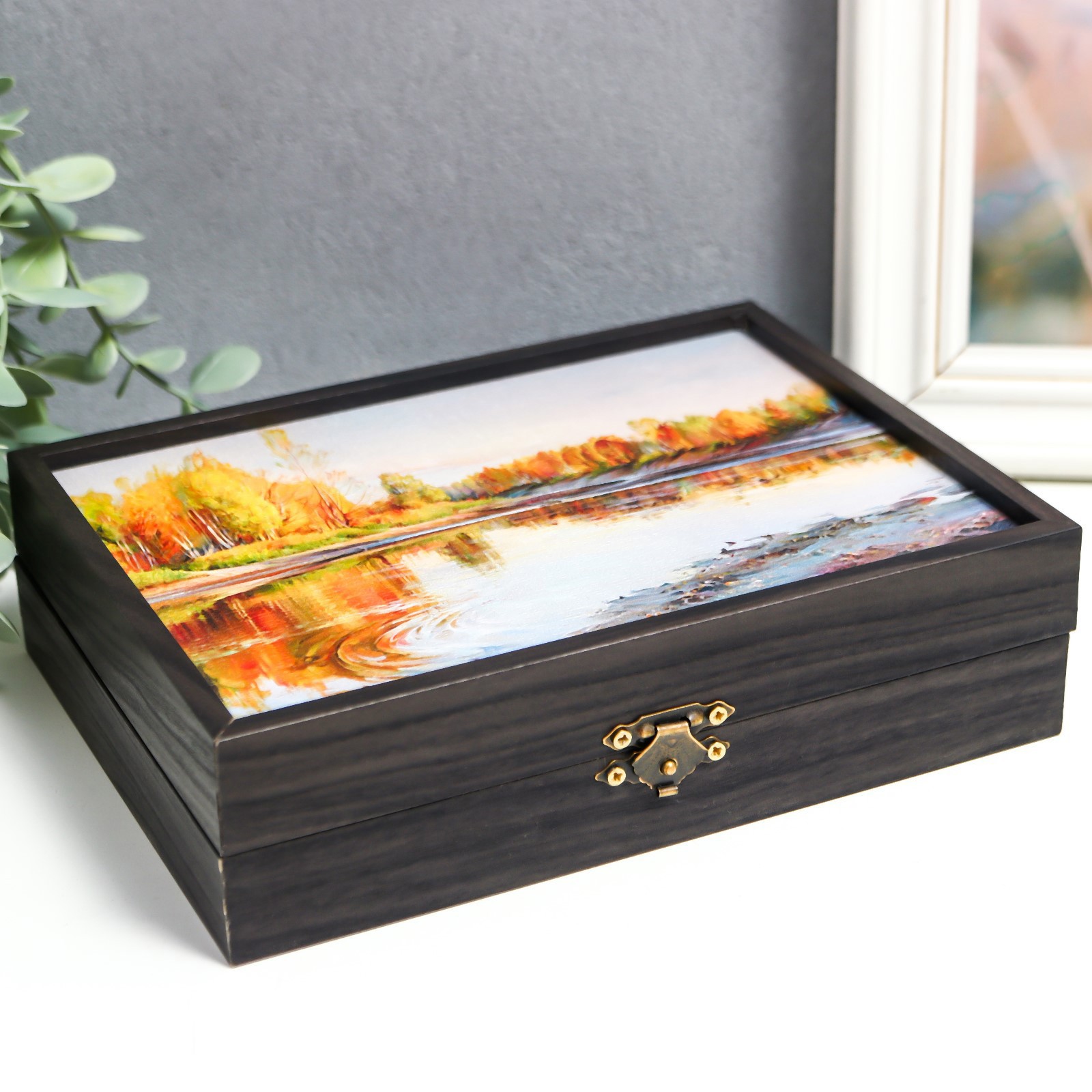 Изображение товара Шкатулка "Осень" 18.5x14 см венге