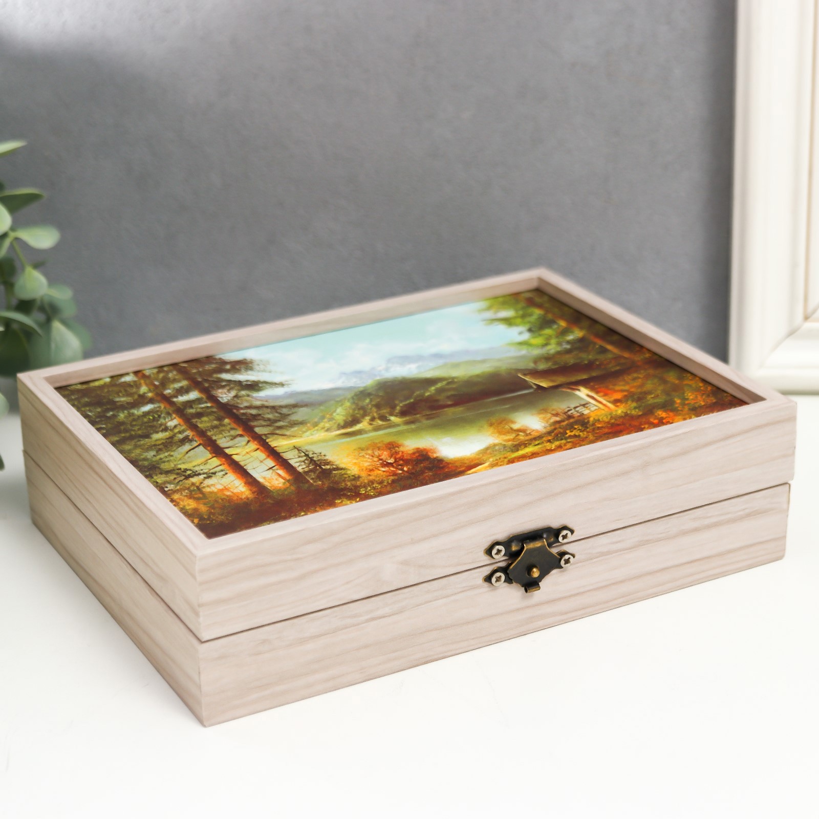 Изображение товара Шкатулка SIM AЛАНД "Сторожка в лесу" 18,5x14 см