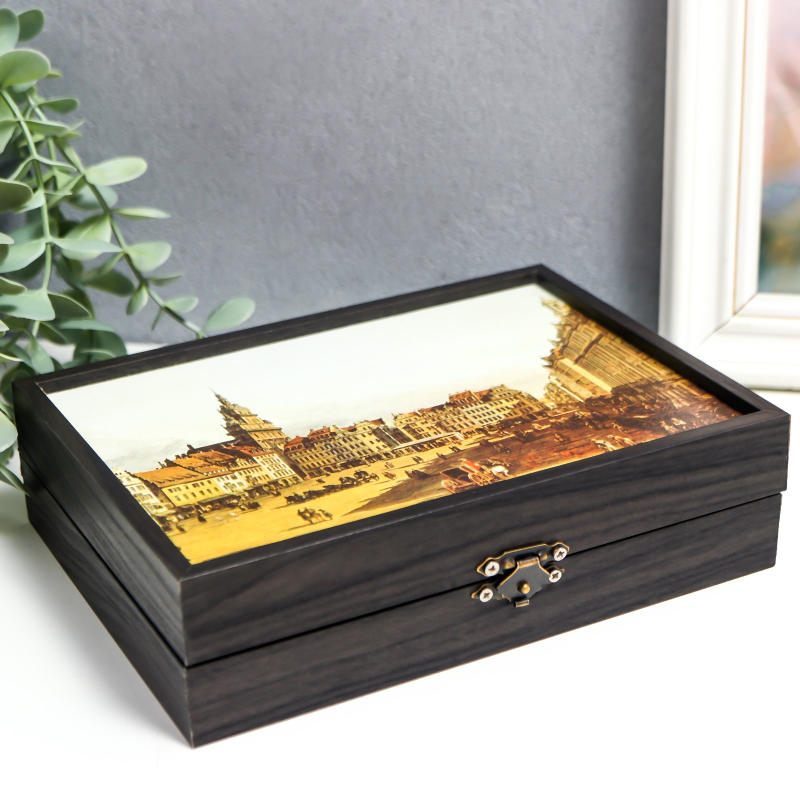 Изображение товара Шкатулка "Старый город" 18.5x14 см венге